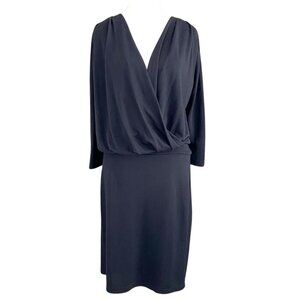 HOTEL PARTICULIER BLACK KNIT SHEATH BLOUSON  DRESS - XL
